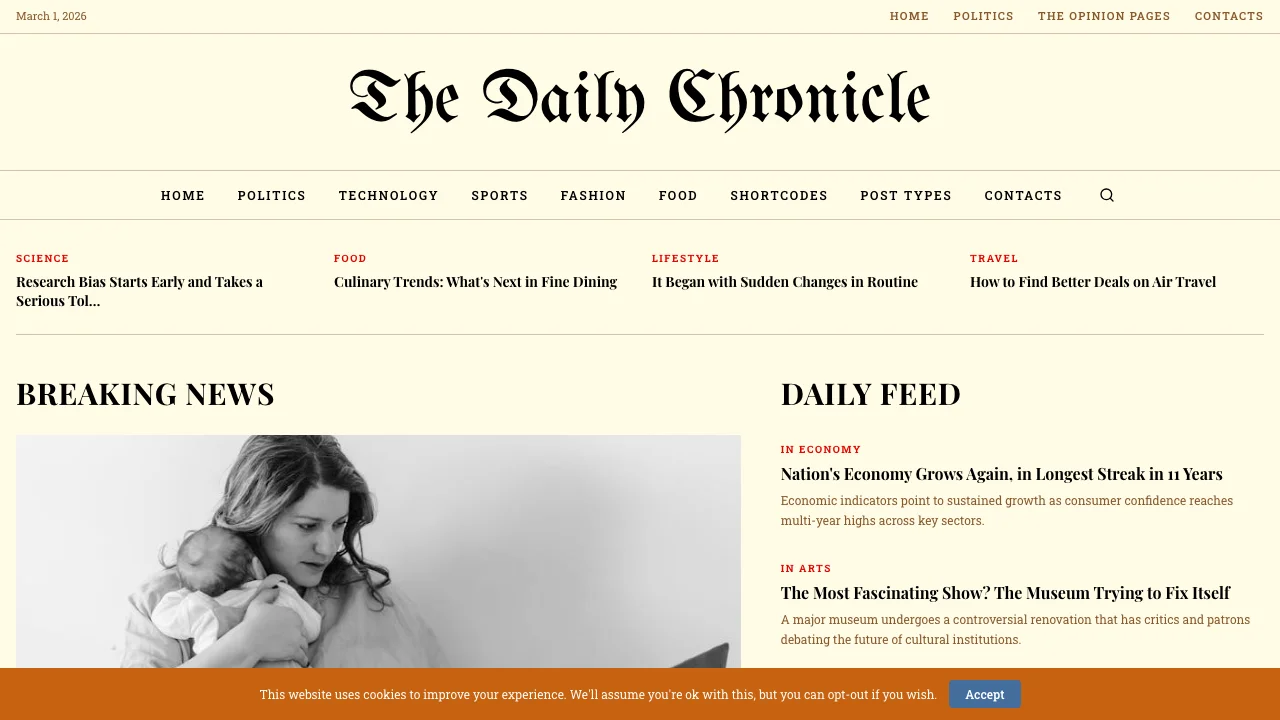 Newspaper & Editorial Website Template — editorial template preview