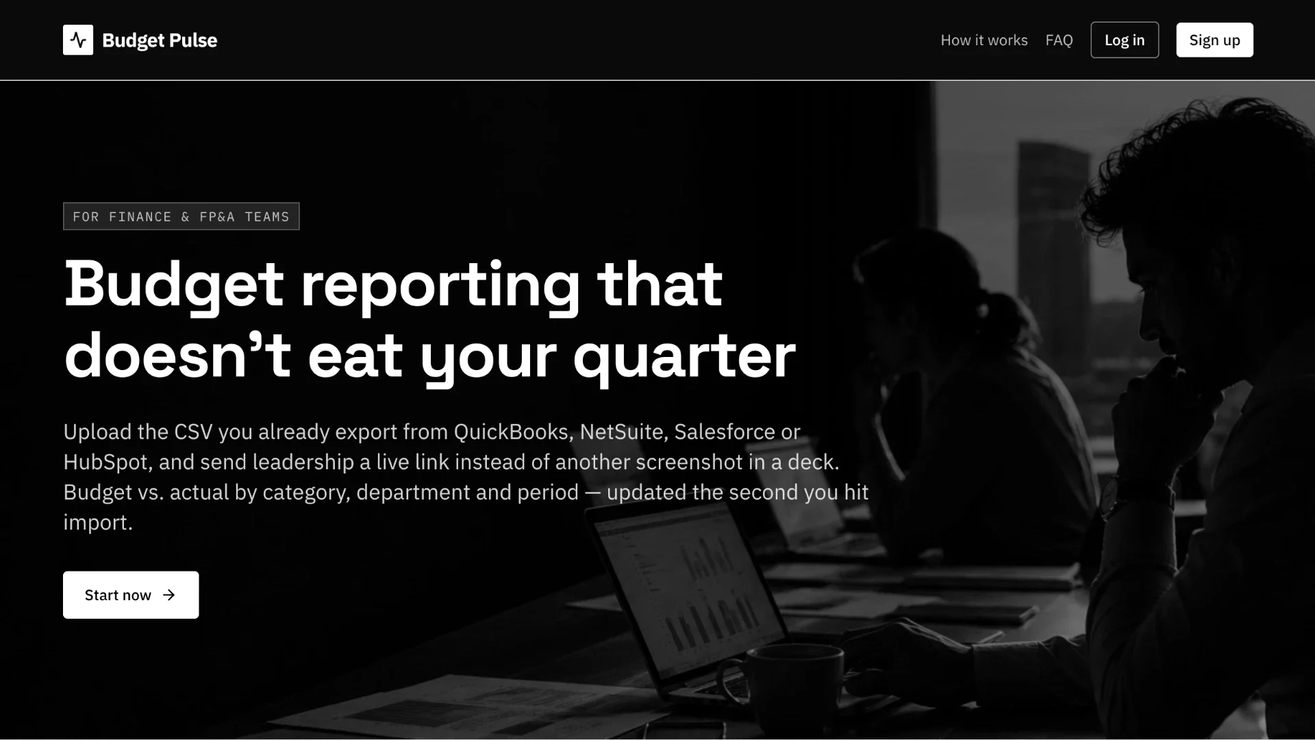 Budget Dashboard — internal tools template preview