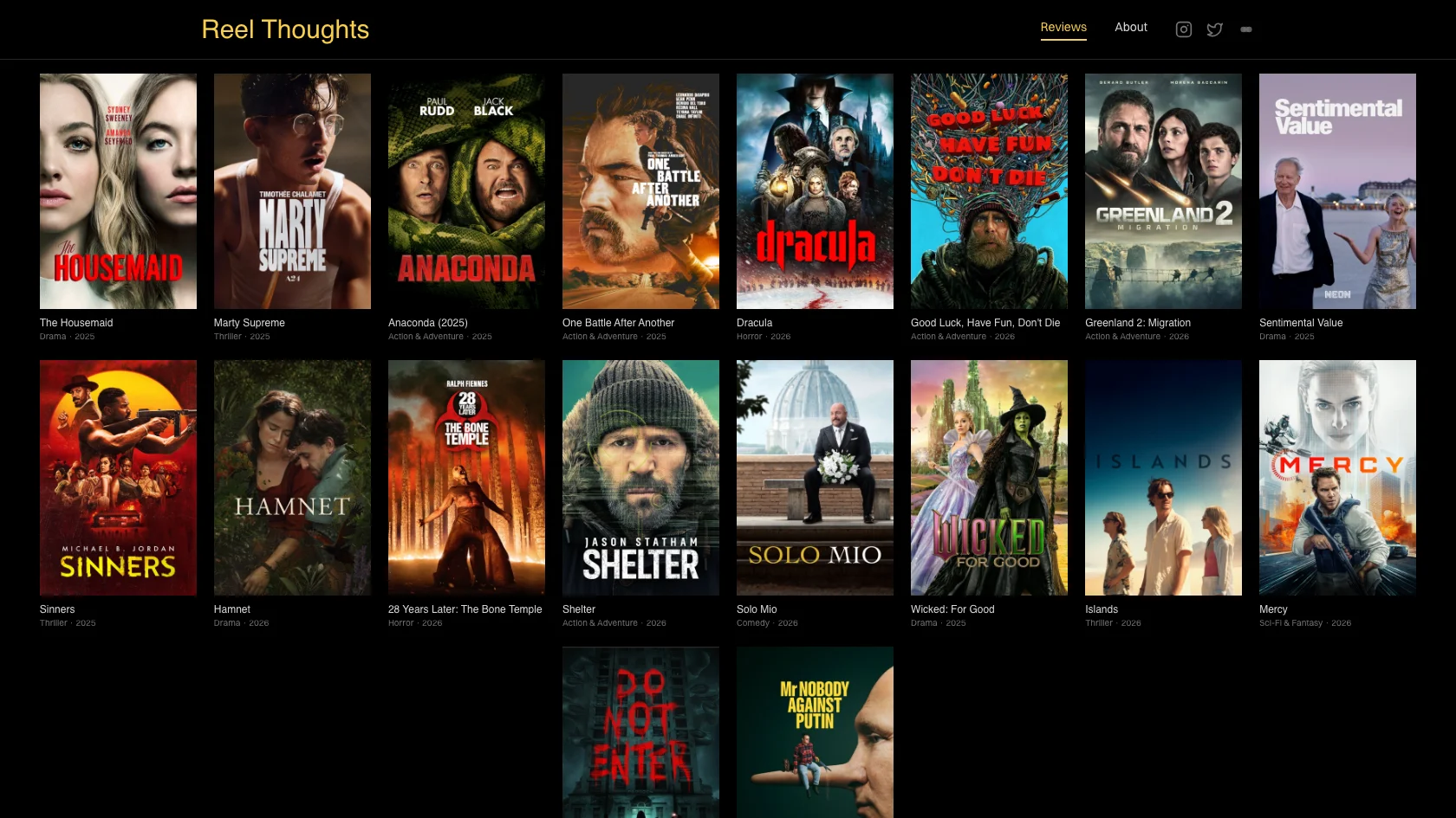 Film Review Blog template preview
