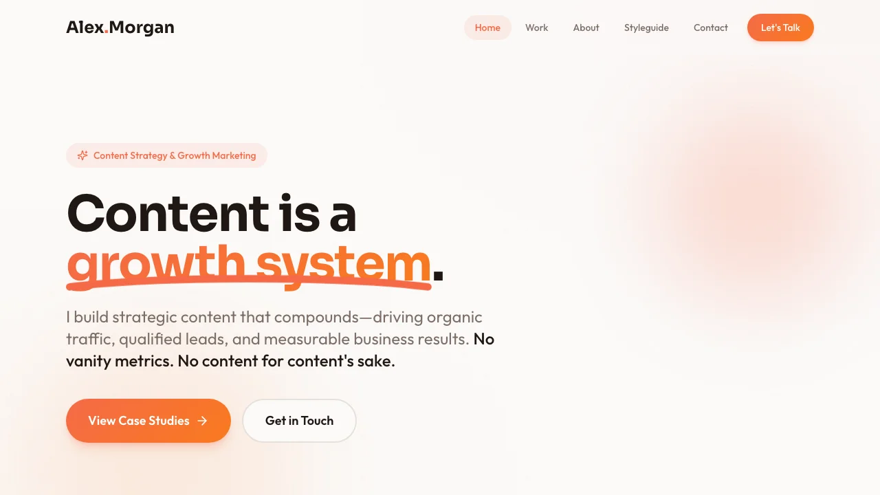 Content Strategist Portfolio Website Template — portfolio template preview