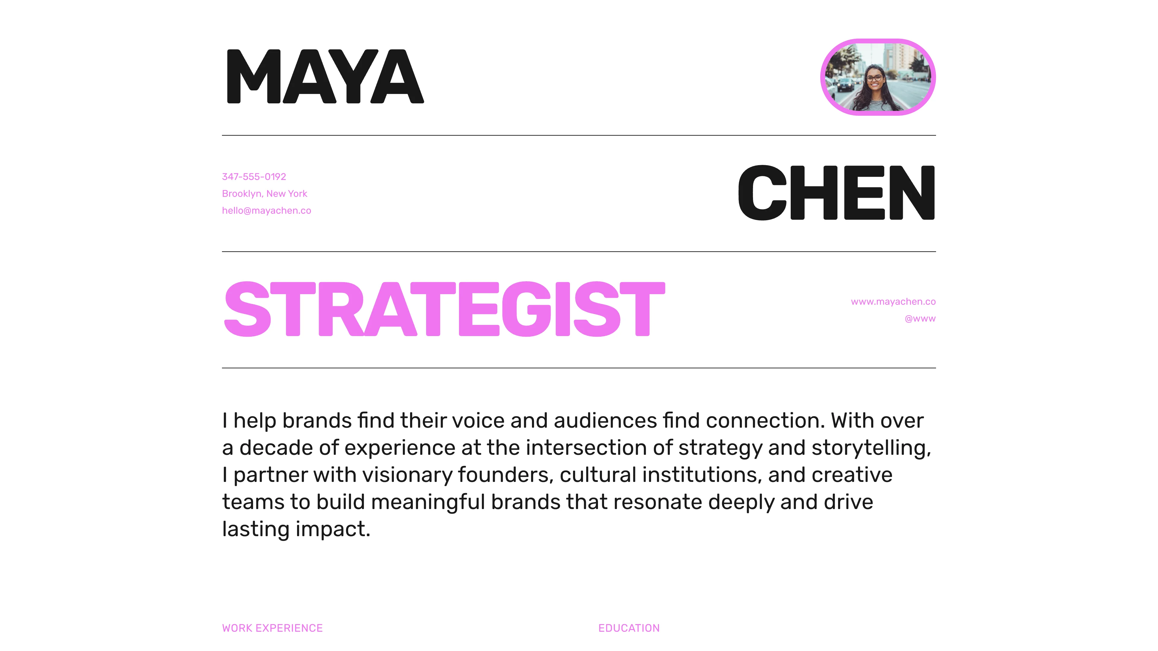 Creative Resume — portfolio template preview