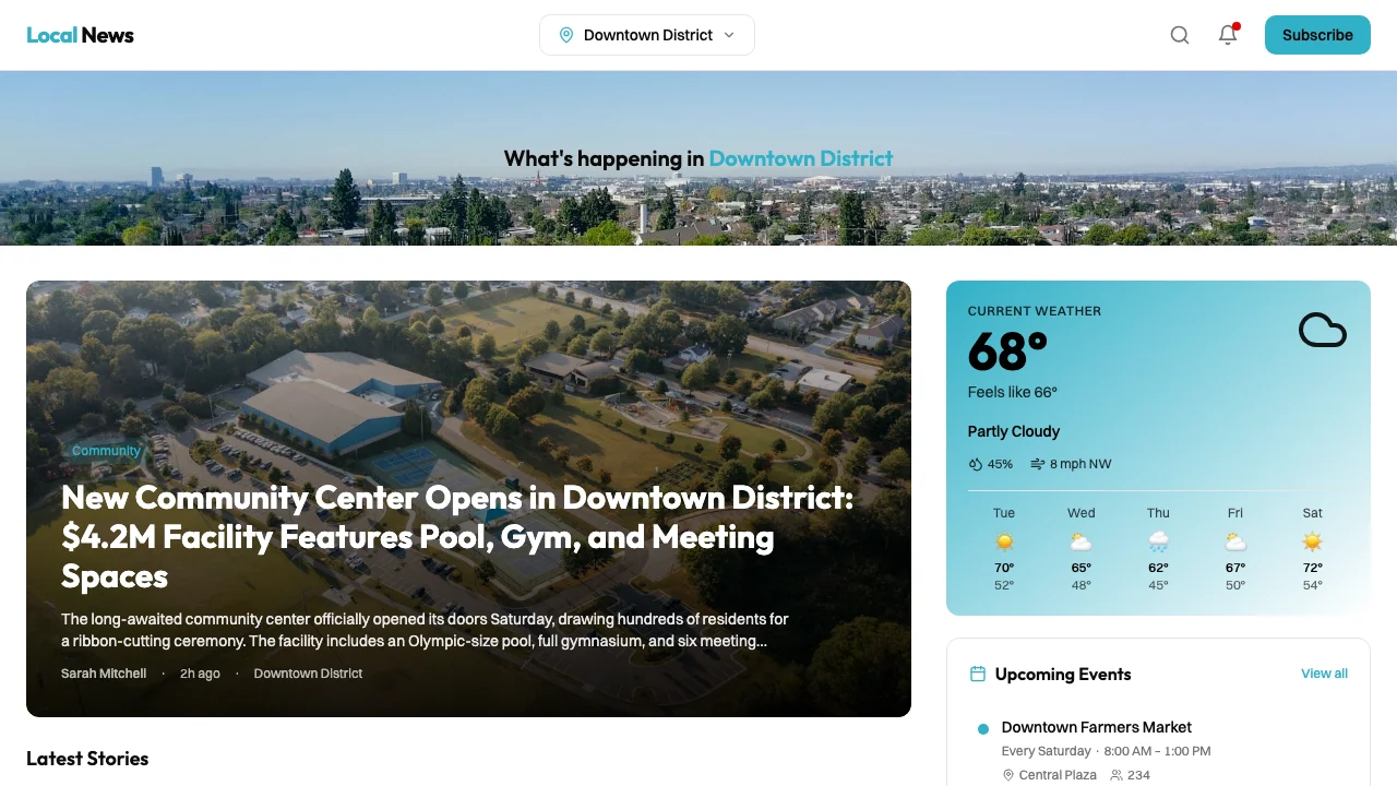 Local News Site — editorial template preview