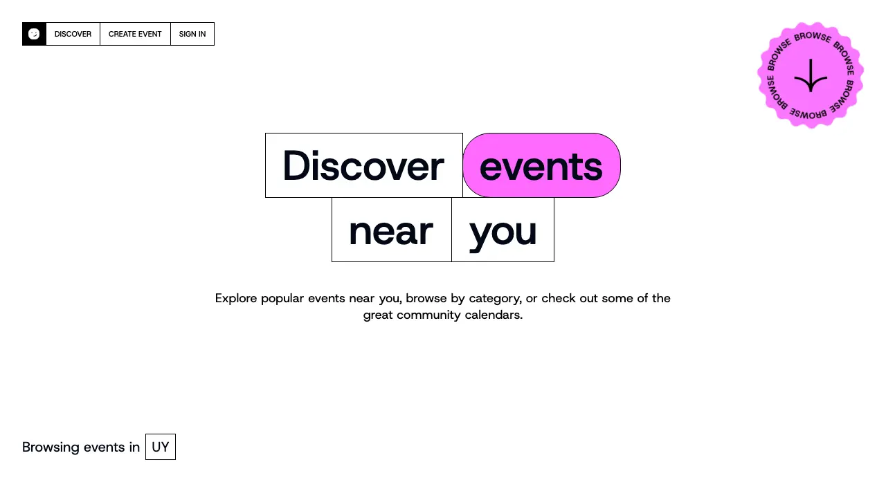 Event Discovery Platform Website Template — events template preview