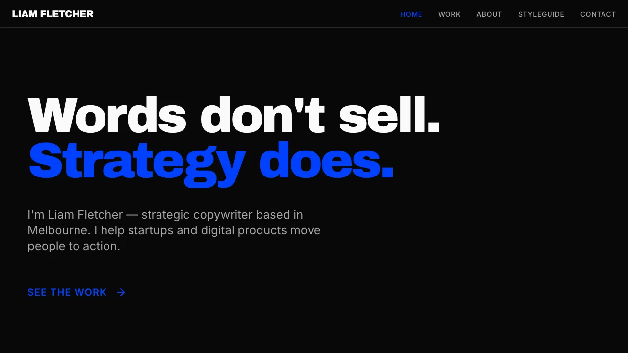 Copywriter Portfolio — portfolio template preview