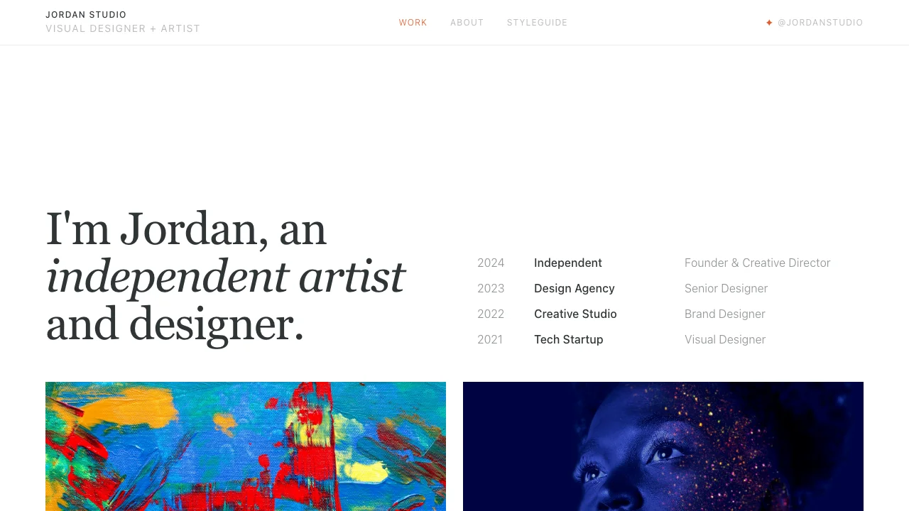 Serif Creative Portfolio — portfolio template preview