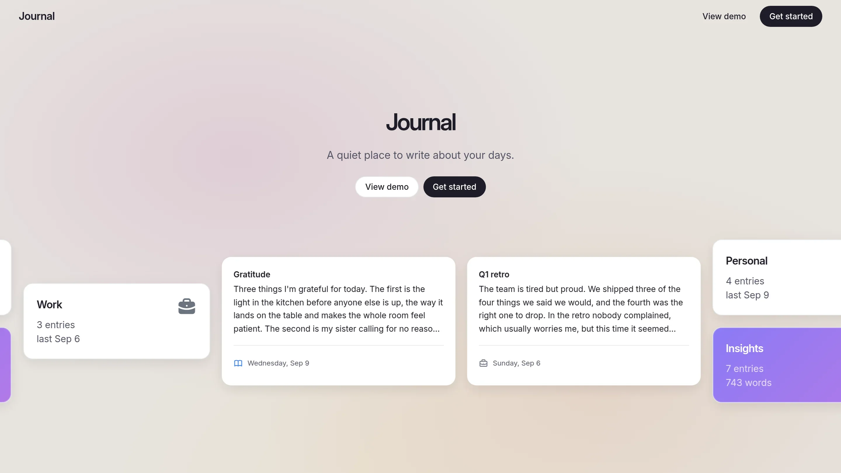 Vista previa de la plantilla Reflection Journal