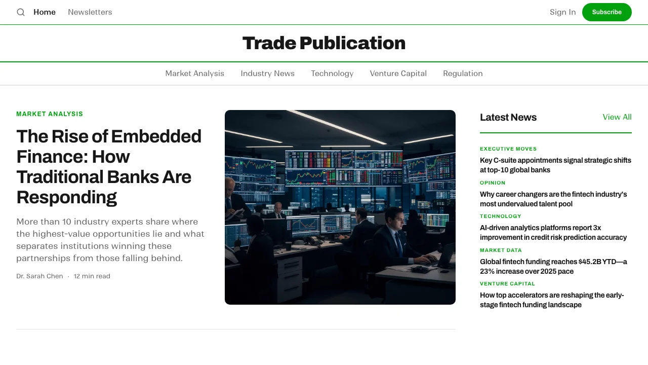 Trade Publication template preview