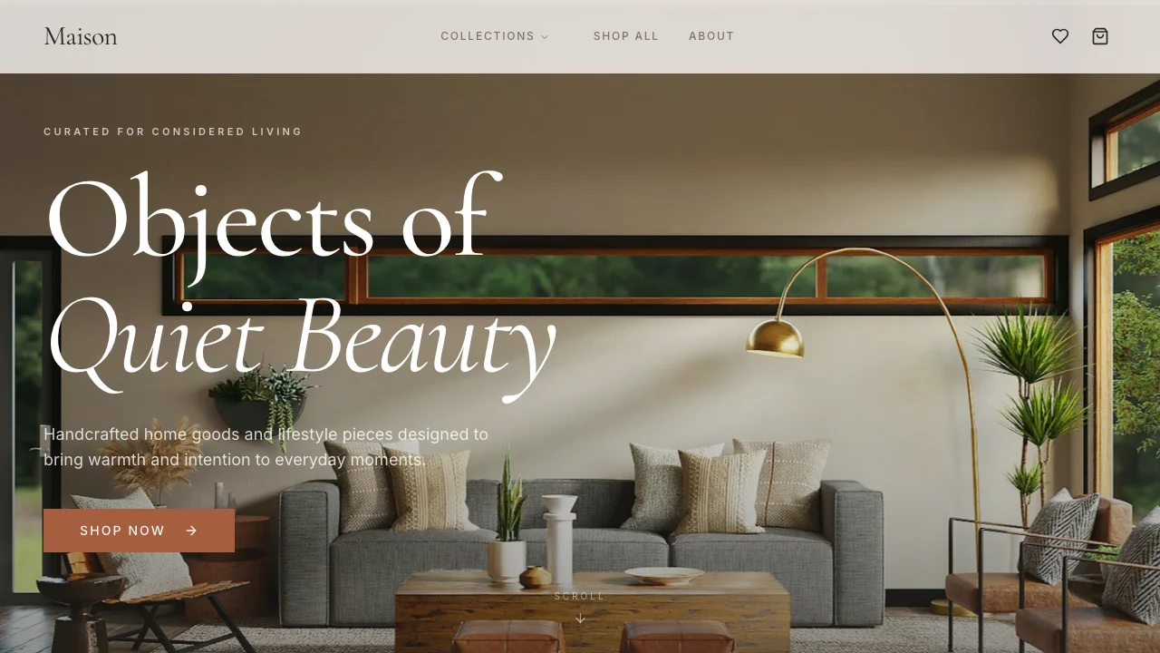 Maison Artisan — E-Commerce sample build screenshot