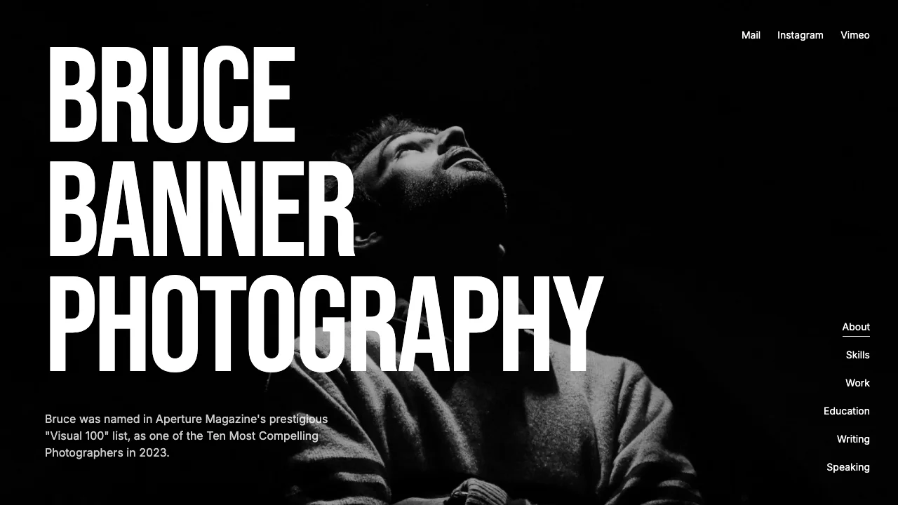 Dark Photo Portfolio — portfolio template preview