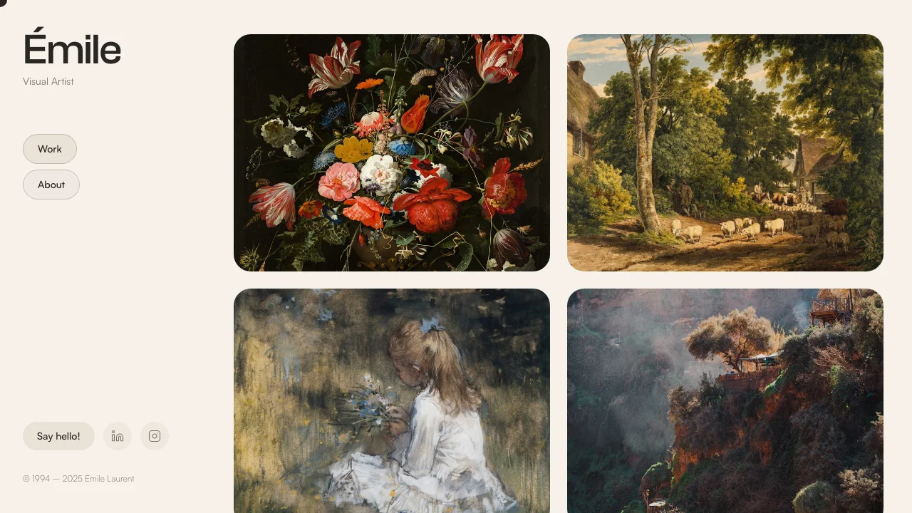 Warm Art Gallery Site — portfolio template preview