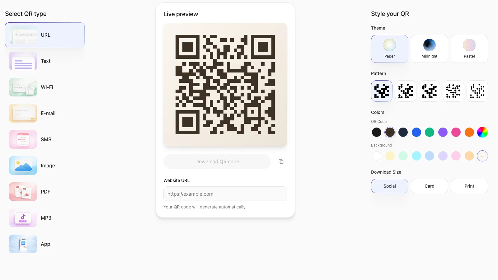 QR Code Generator — business tools template preview