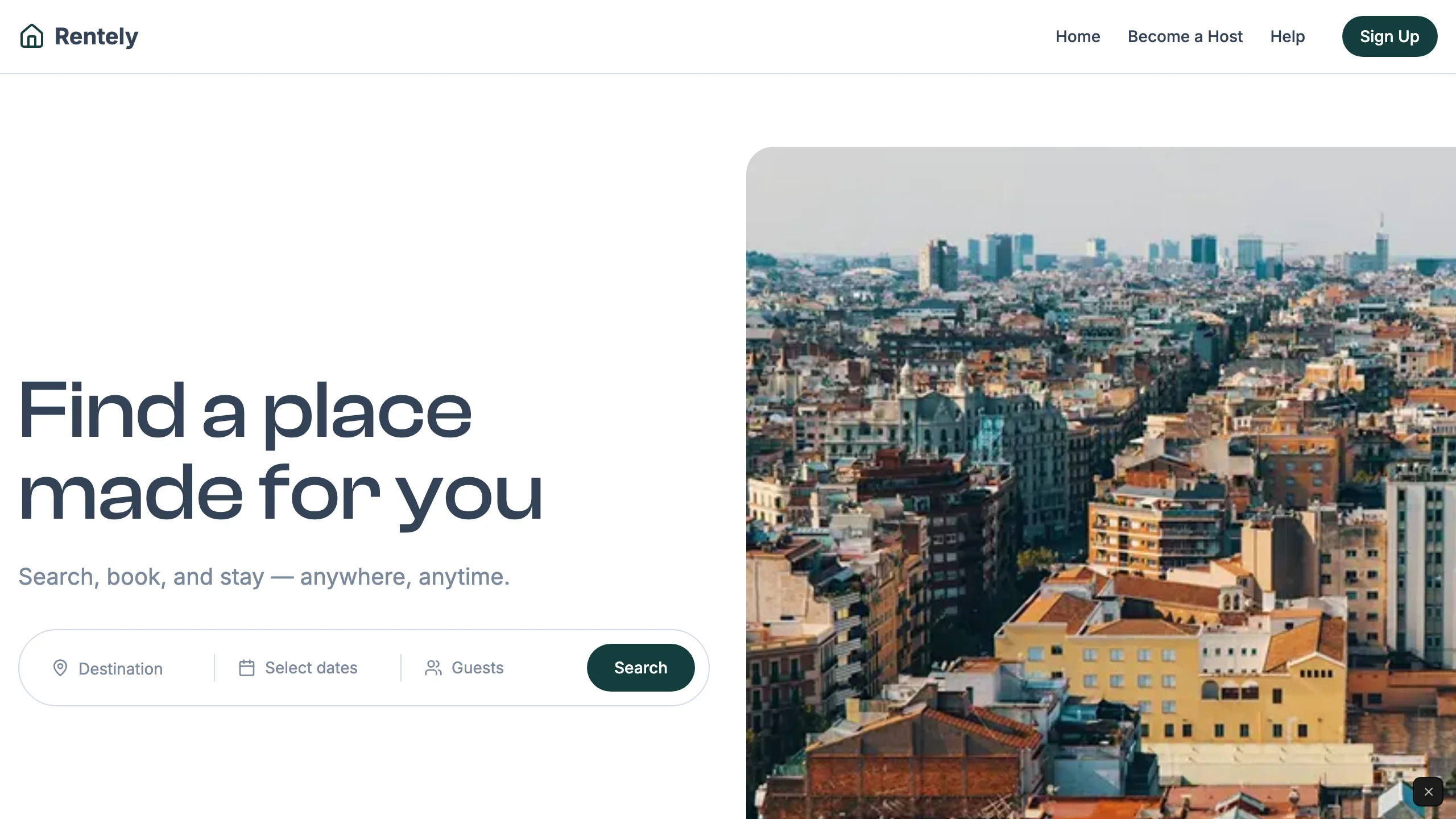 Rental Marketplace — saas template preview