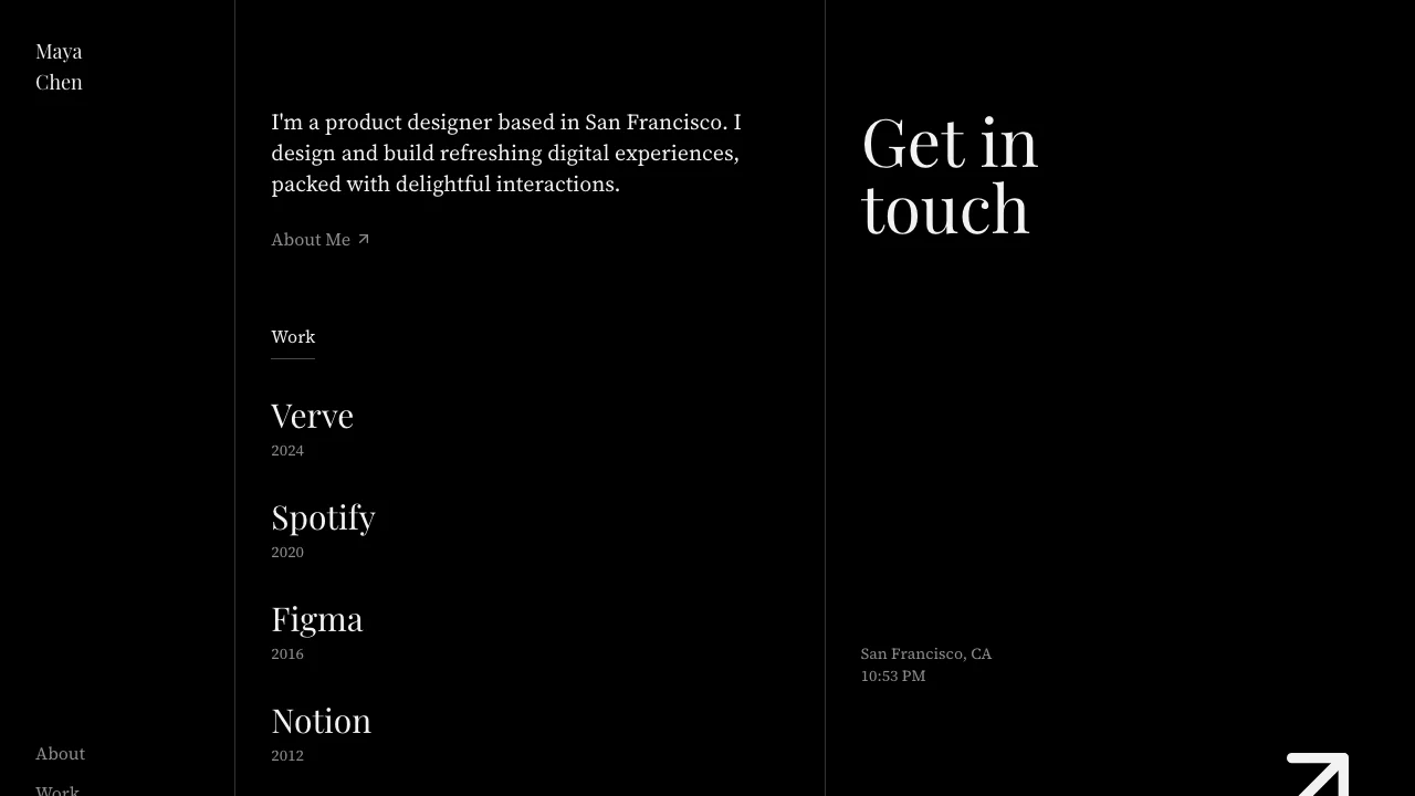 Serif Design Portfolio — portfolio template preview