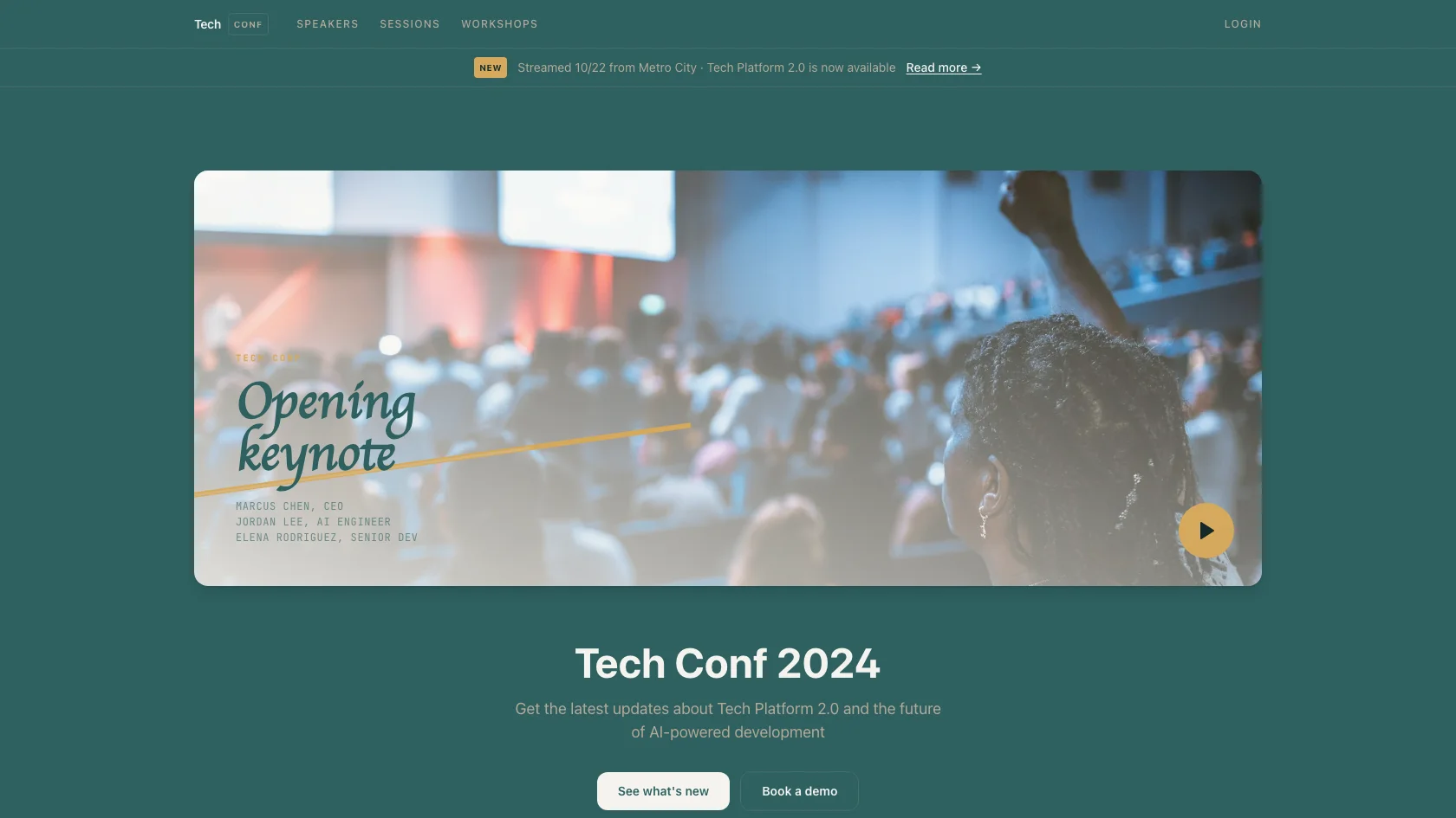 Light Conference Site template preview