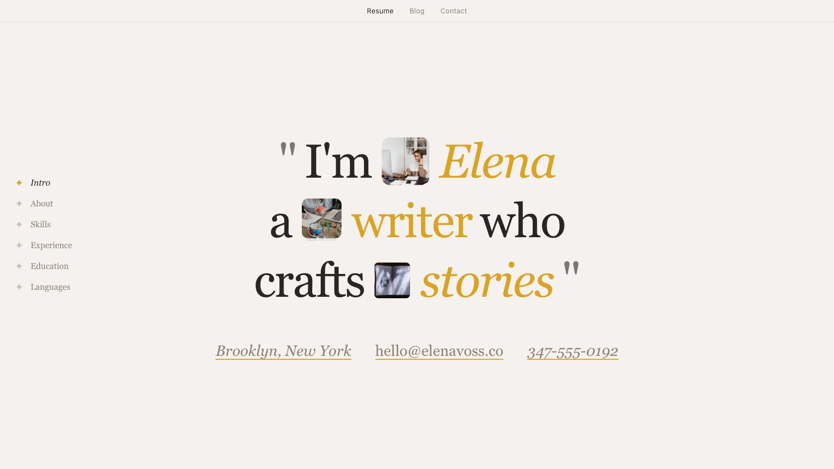 Editorial Writer Portfolio Template | Lovable