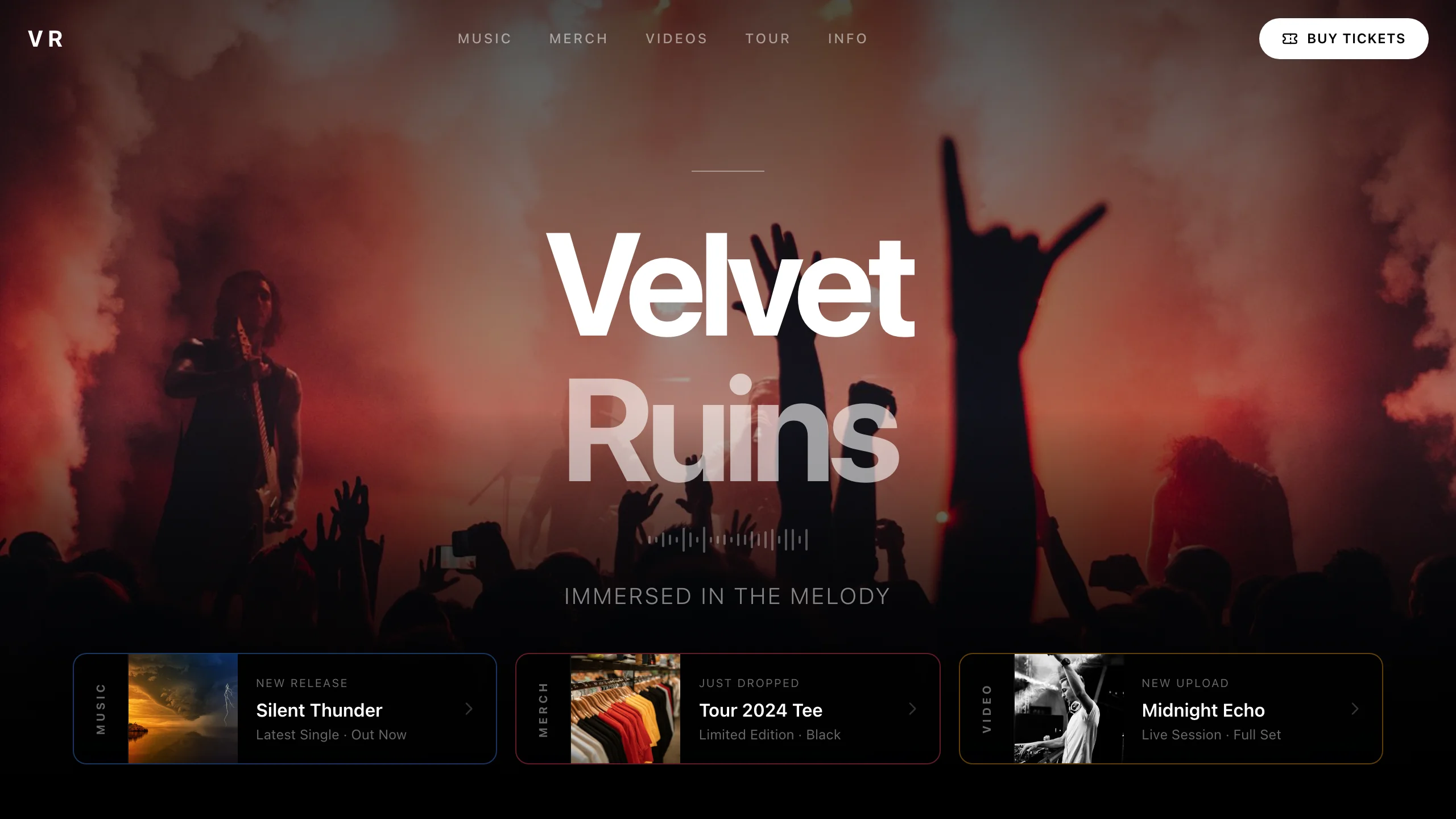 Waveform Band Site — music template preview