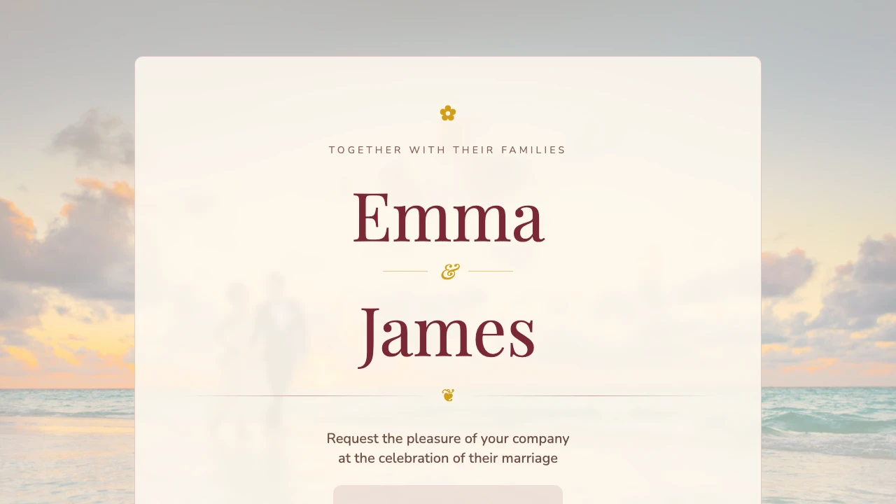 Retro Wedding Site — events template preview