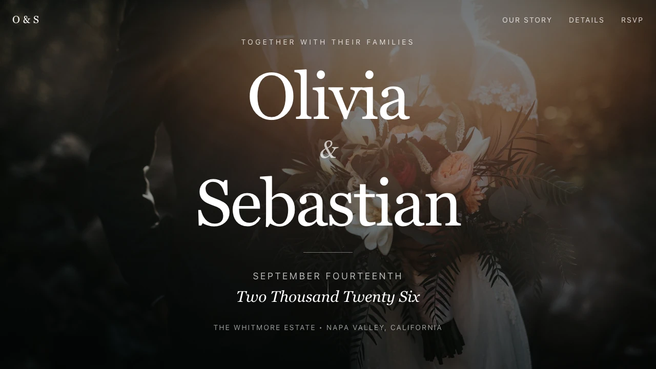 Magazine Wedding Site — events template preview