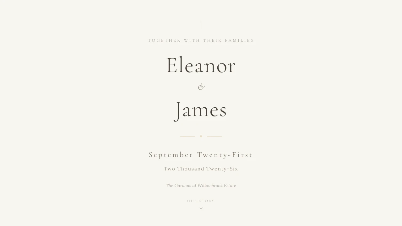 One-Page Wedding Site — events template preview